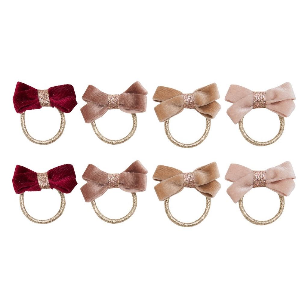 GLITTER VELVET BOW HAIR PONIES