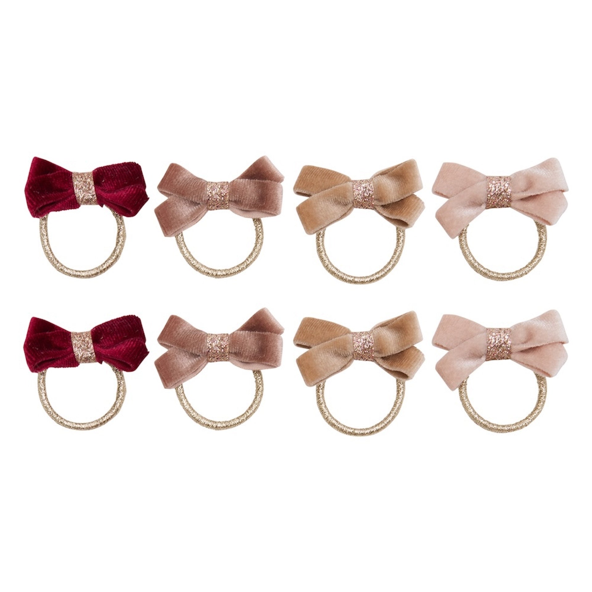 GLITTER VELVET BOW HAIR PONIES
