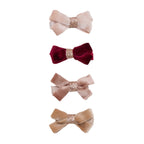 GLITTER VELVET BOW SALON HAIR CLIPS