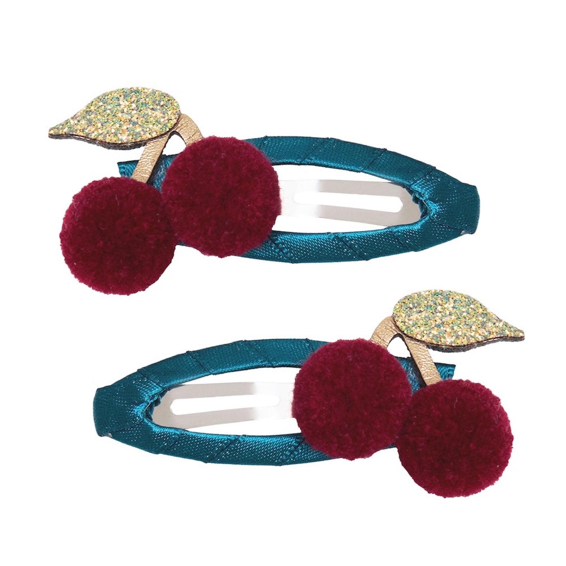 POM POM CHERRIES HAIR CLIPS