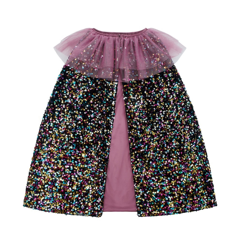 RUFFLE DAZZLE SEQUIN CAPE