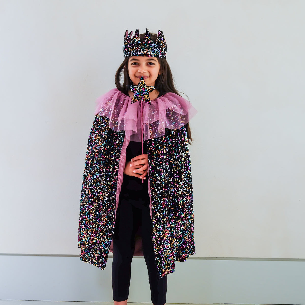 RUFFLE DAZZLE SEQUIN CAPE