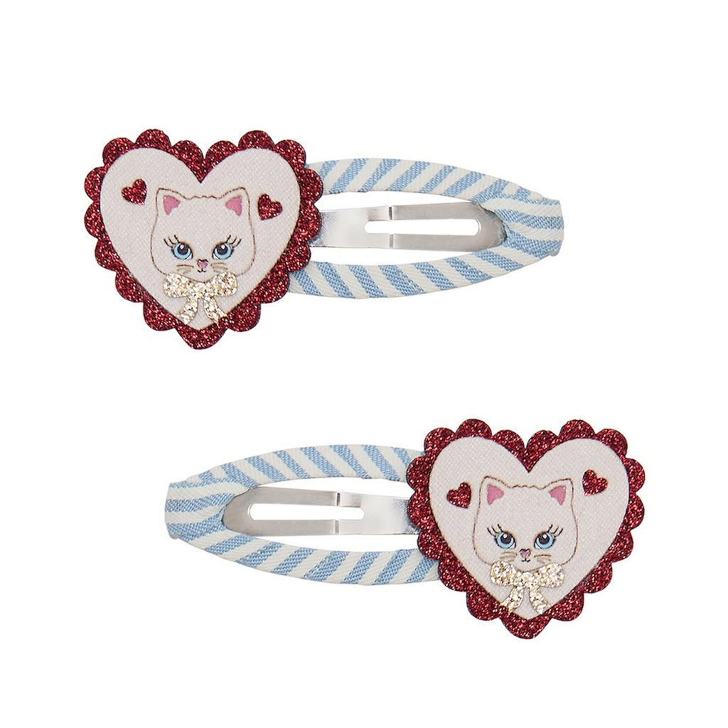 SCALLOPED KITTY HAIR CLIPS