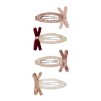SKINNY VELVET BOW HAIR CLIPS