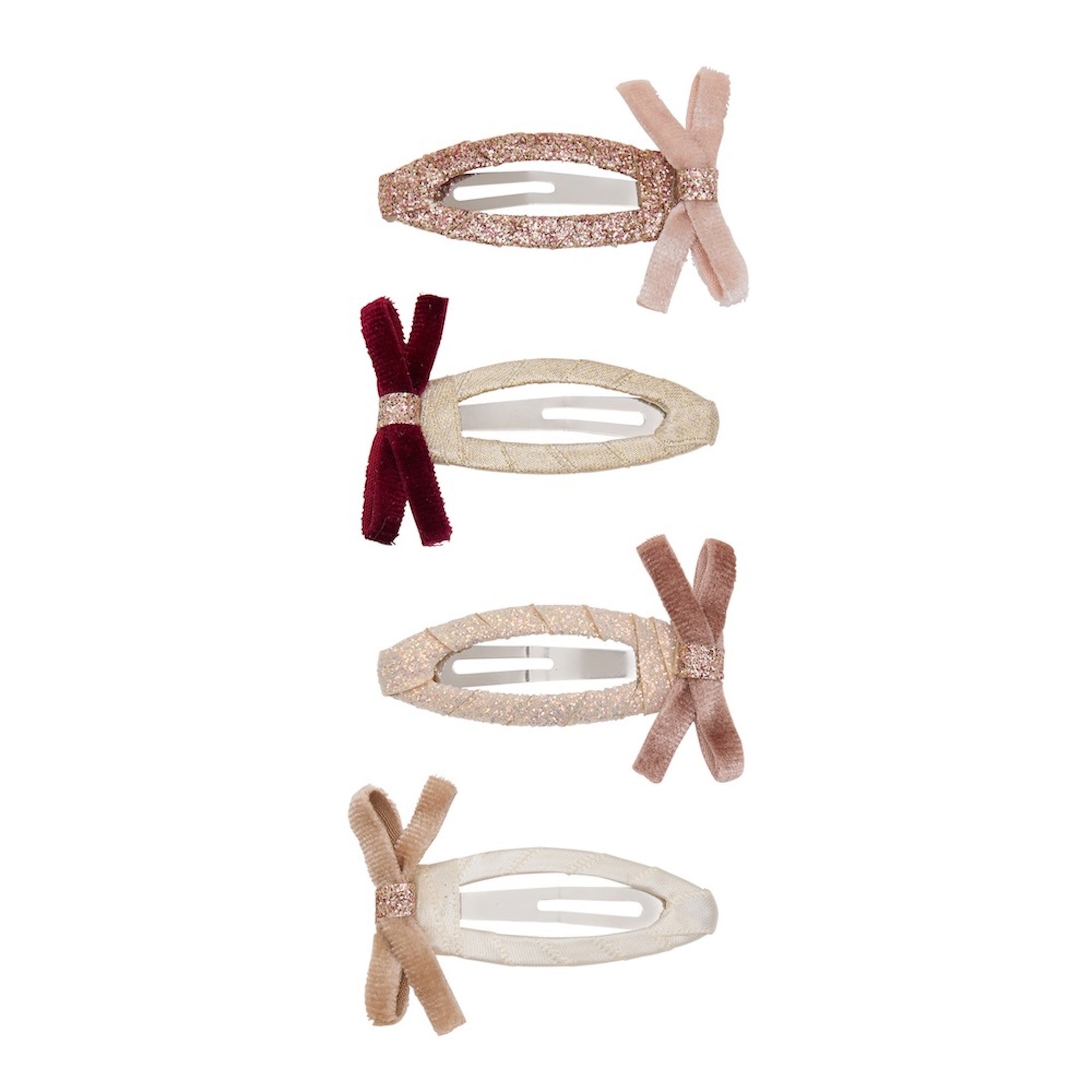 SKINNY VELVET BOW HAIR CLIPS