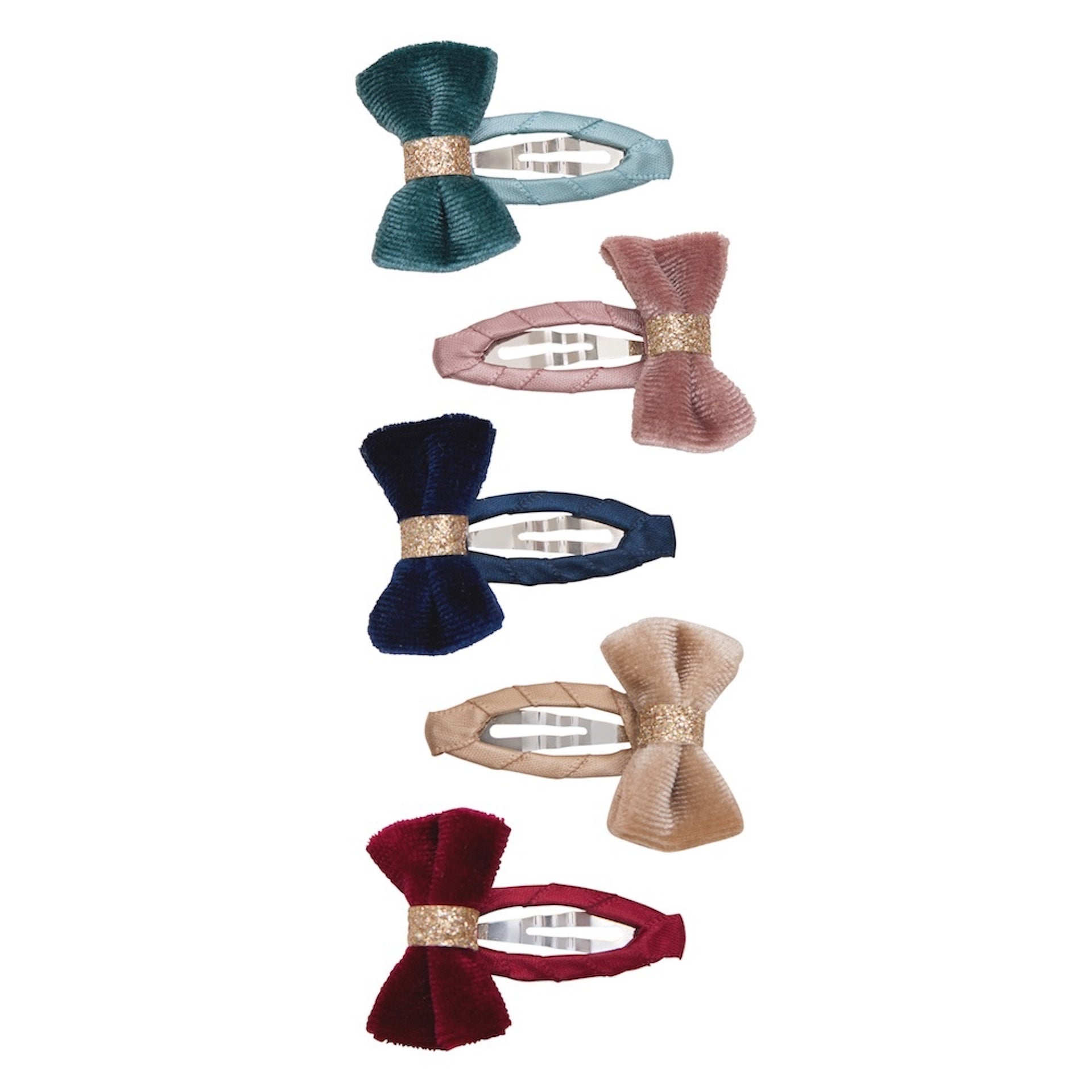 TINKERBELL VELVET BOW MINI HAIR CLIPS