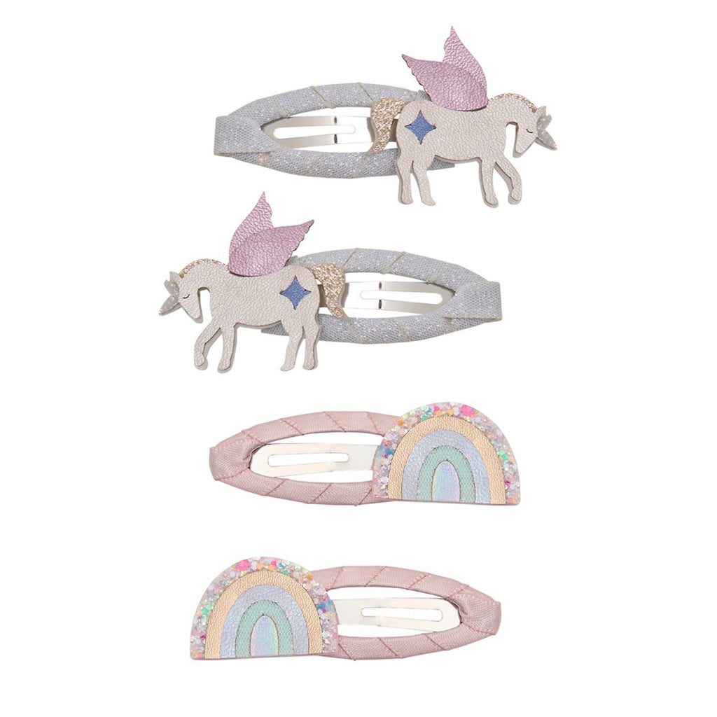UNICORN AND RAINBOW HAIR CLIPS