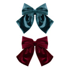 VELVET AGNES BOWS HAIR CLIPS