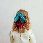 VELVET AGNES BOWS HAIR CLIPS