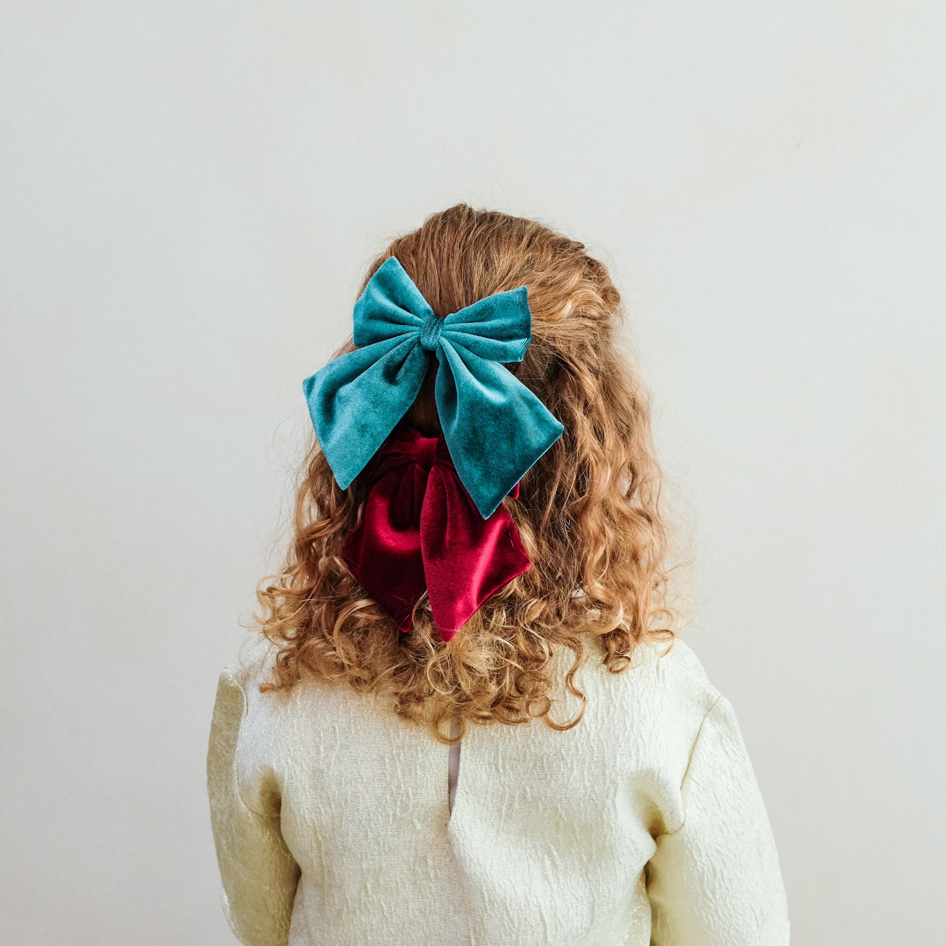 VELVET AGNES BOWS HAIR CLIPS