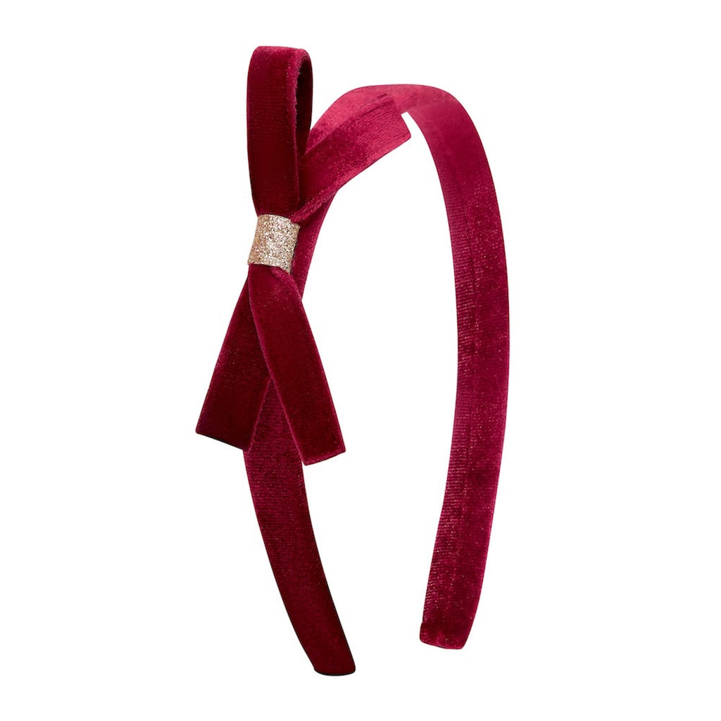 VIOLET BOW HEADBAND - BURGUNDY