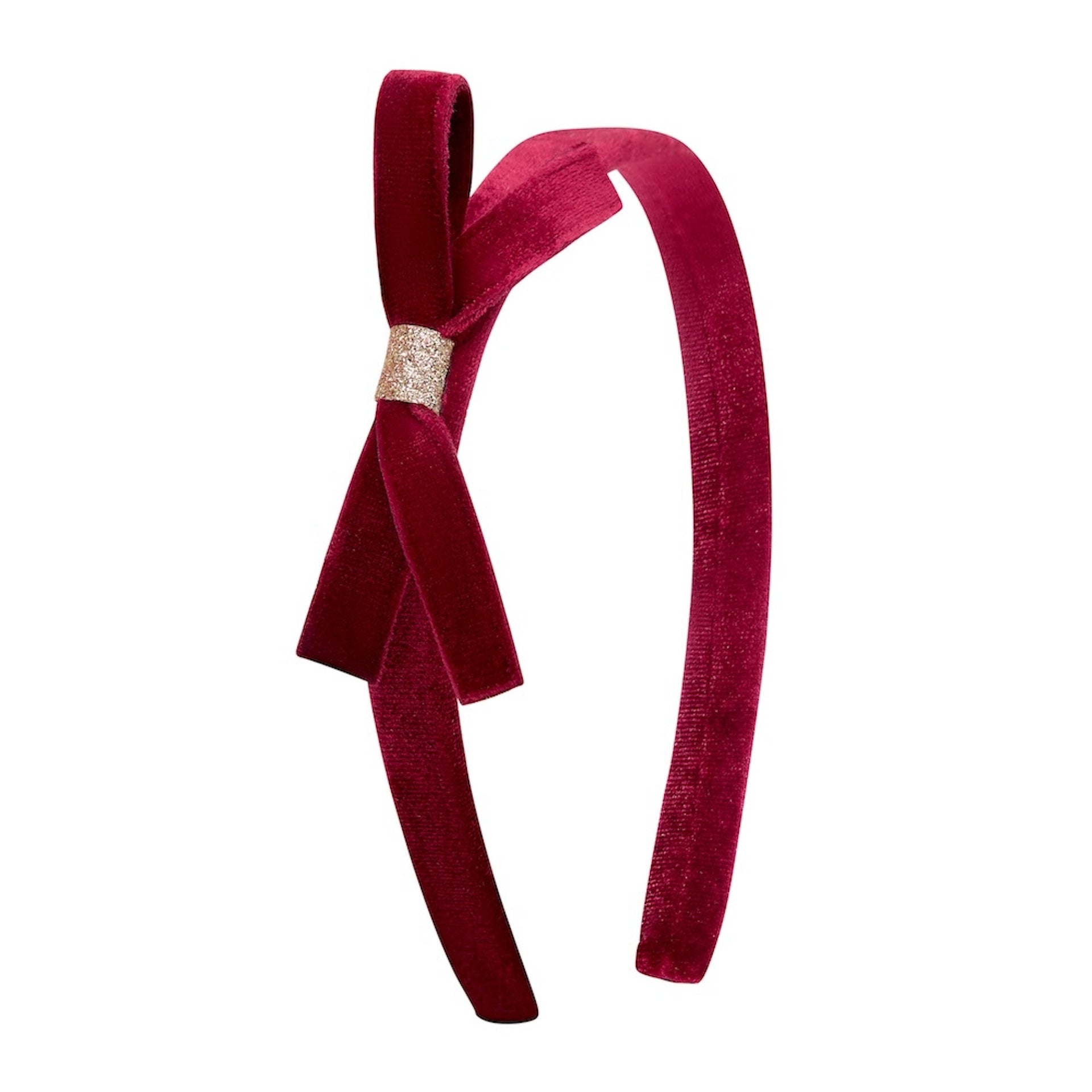 VIOLET BOW HEADBAND - BURGUNDY