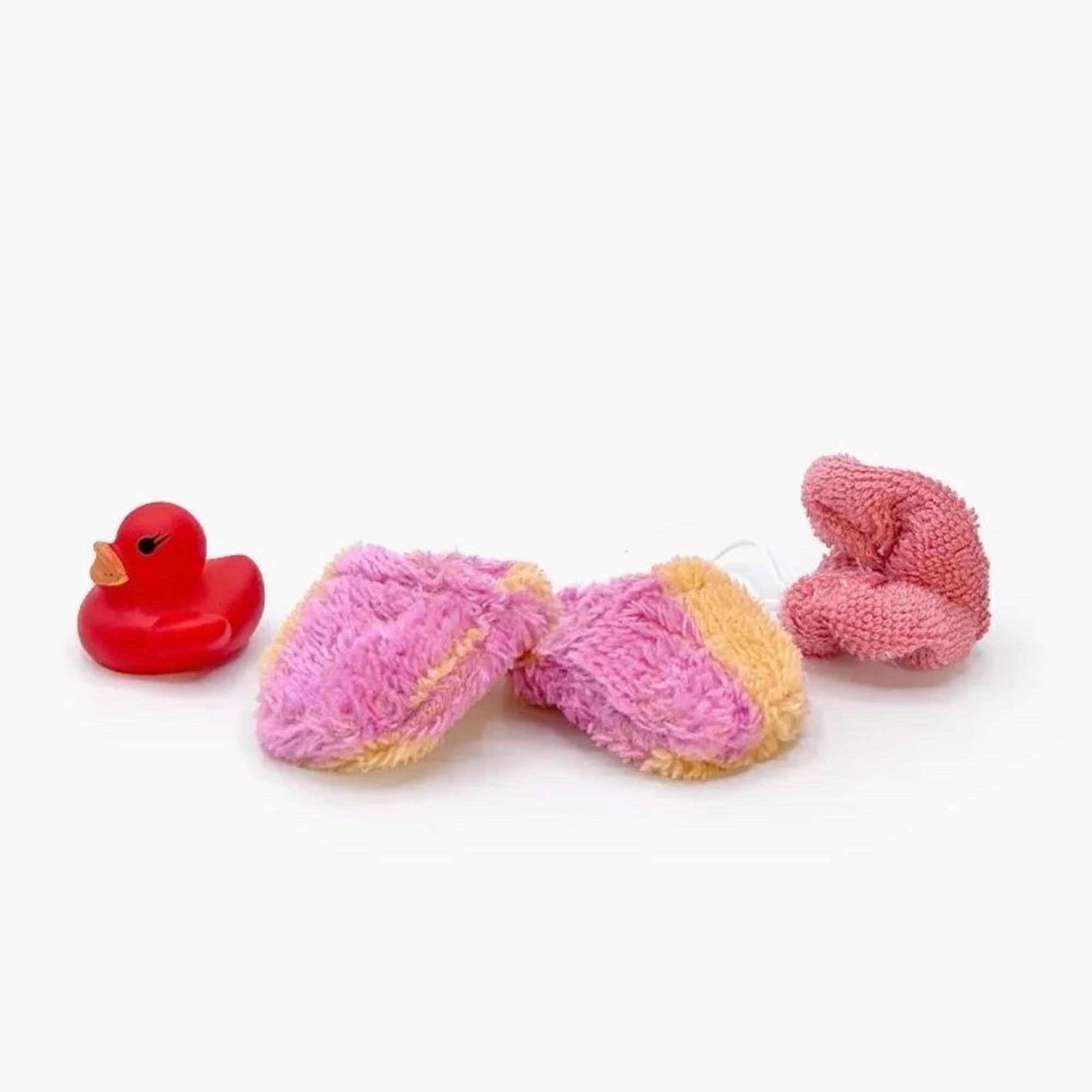 BATH ACCESSORY SET - PEACH / PINK BOOTIES
