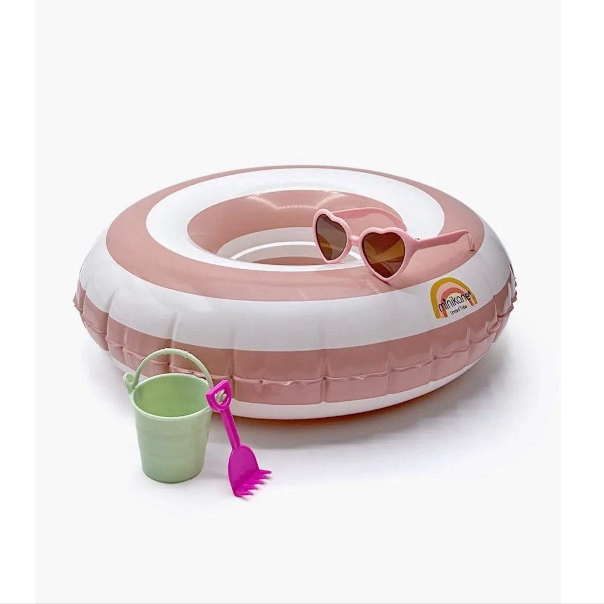 BEACH ACCESSORIES SET - PINK STRIPE RING