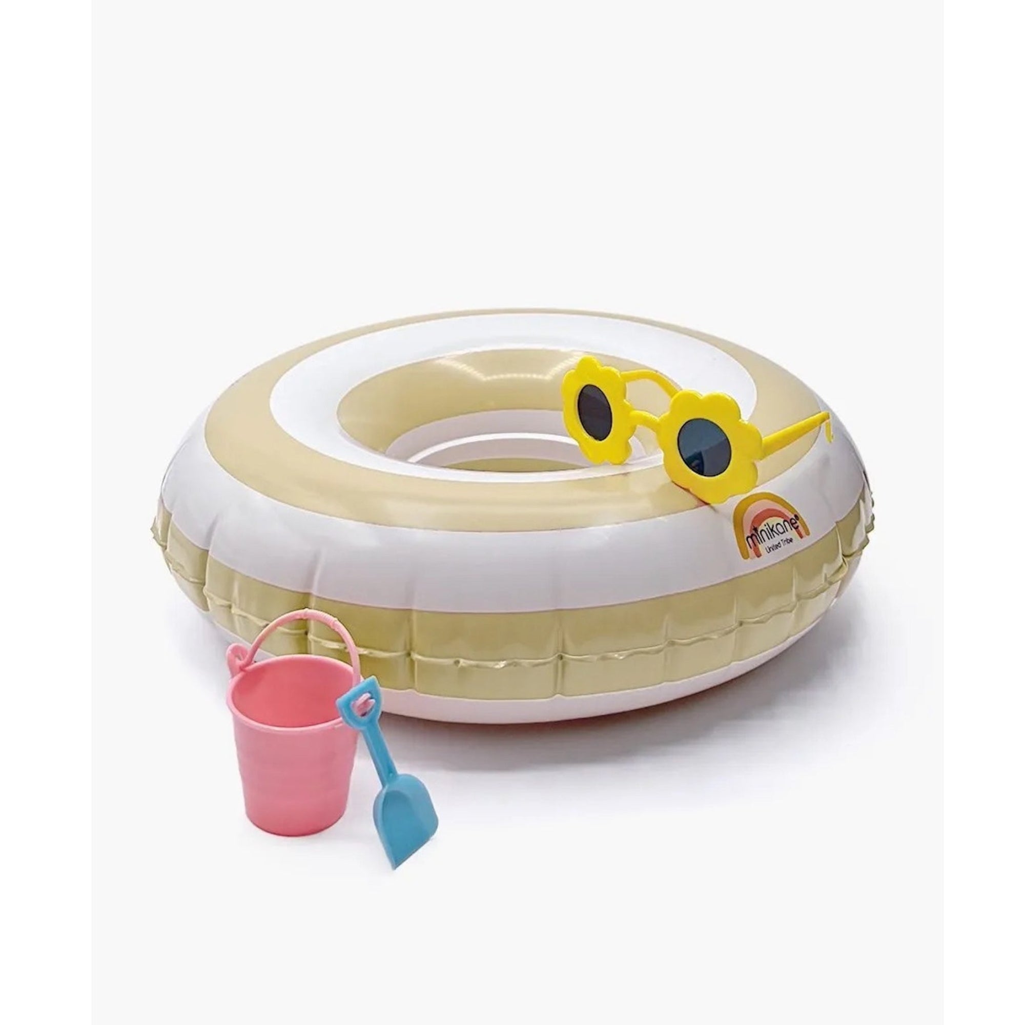 BEACH ACCESSORIES SET - YELLOW STRIPE RING