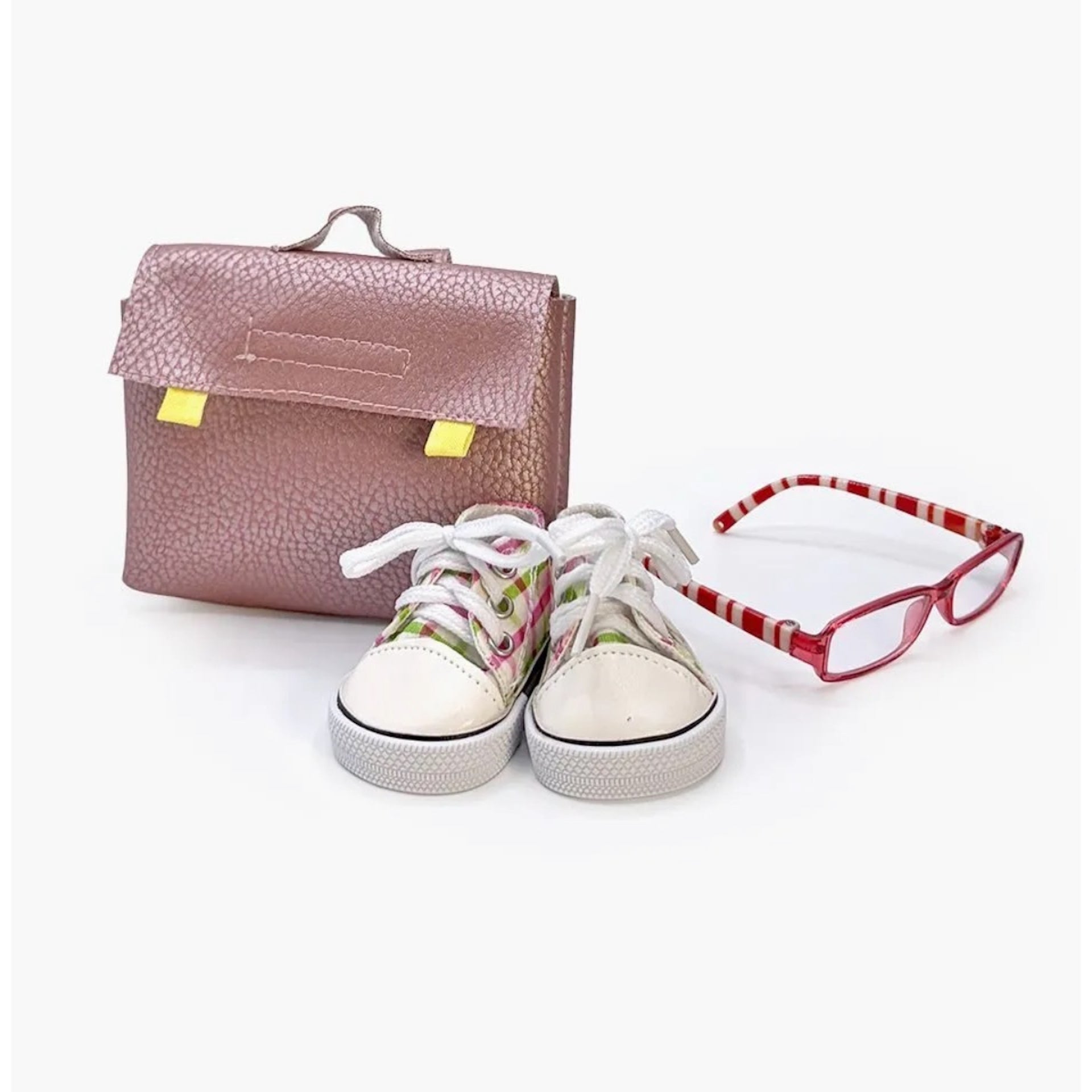 DOLL - SCHOOL ACCESSORY SET - PINK SCHOOL BAG