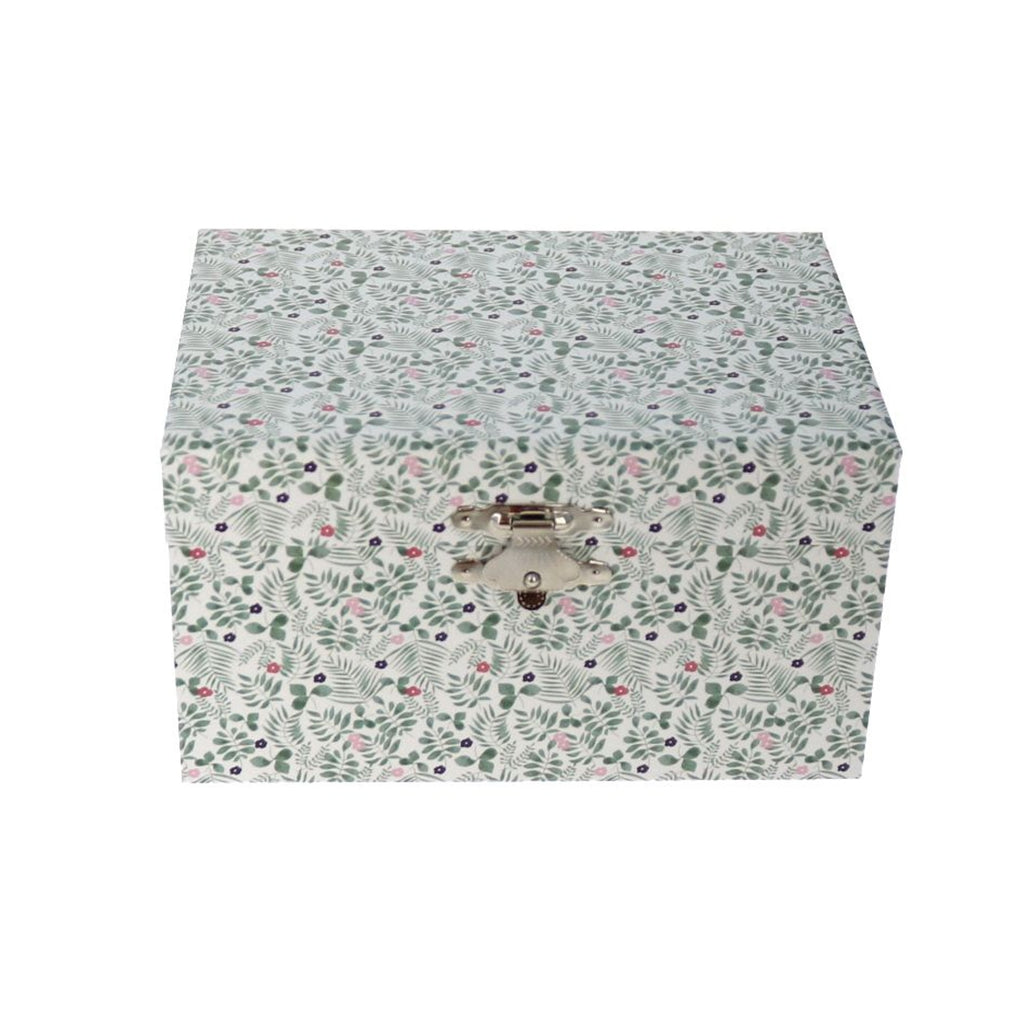 MUSICAL JEWELLERY BOX - GREEN LEAF PRINT