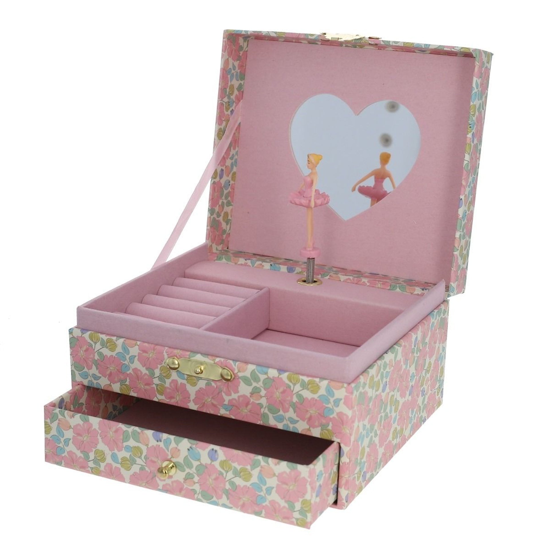 MUSICAL JEWELLERY BOX - PINK FLORAL