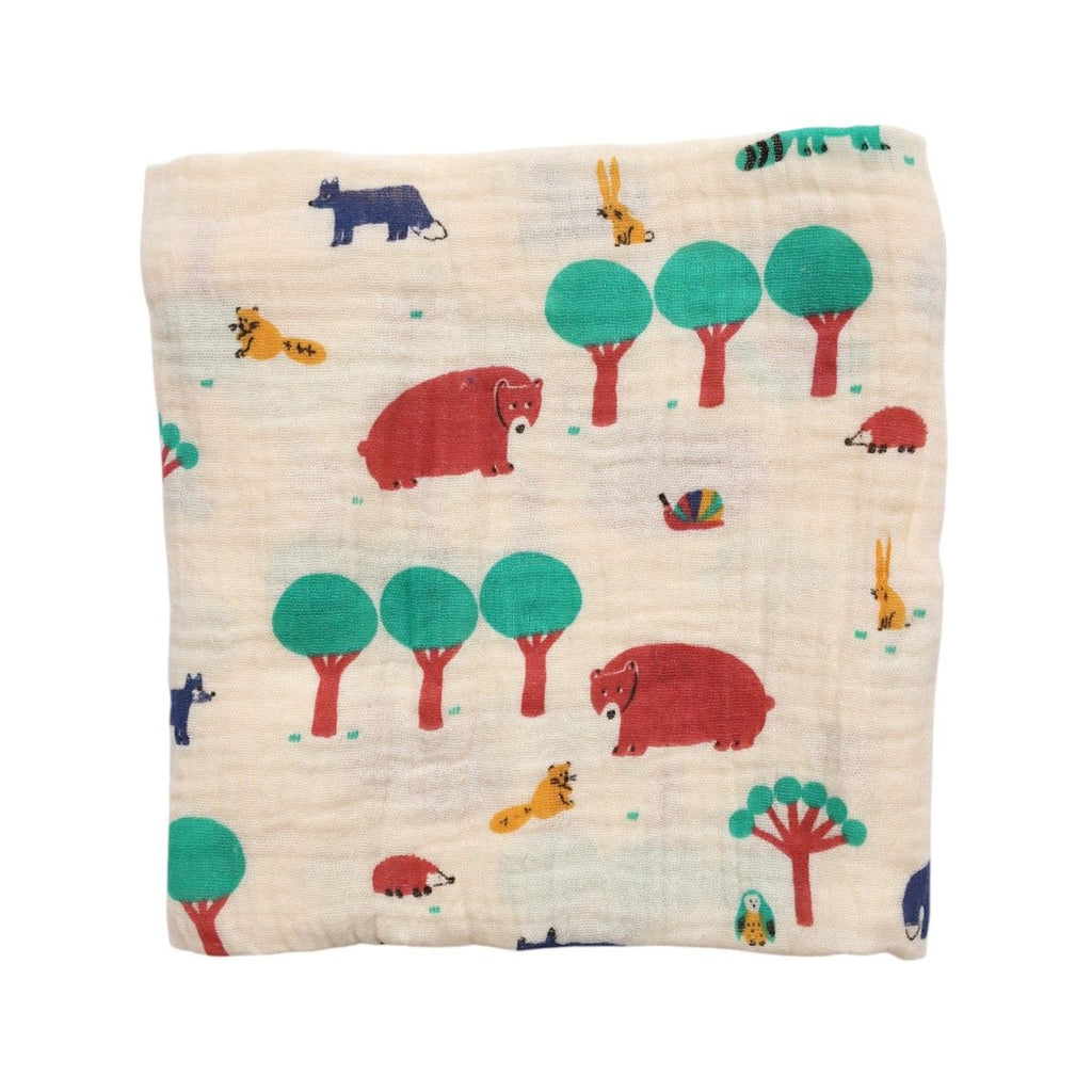MUSLIN SWADDLE BLANKET - ANIMALS FOREST