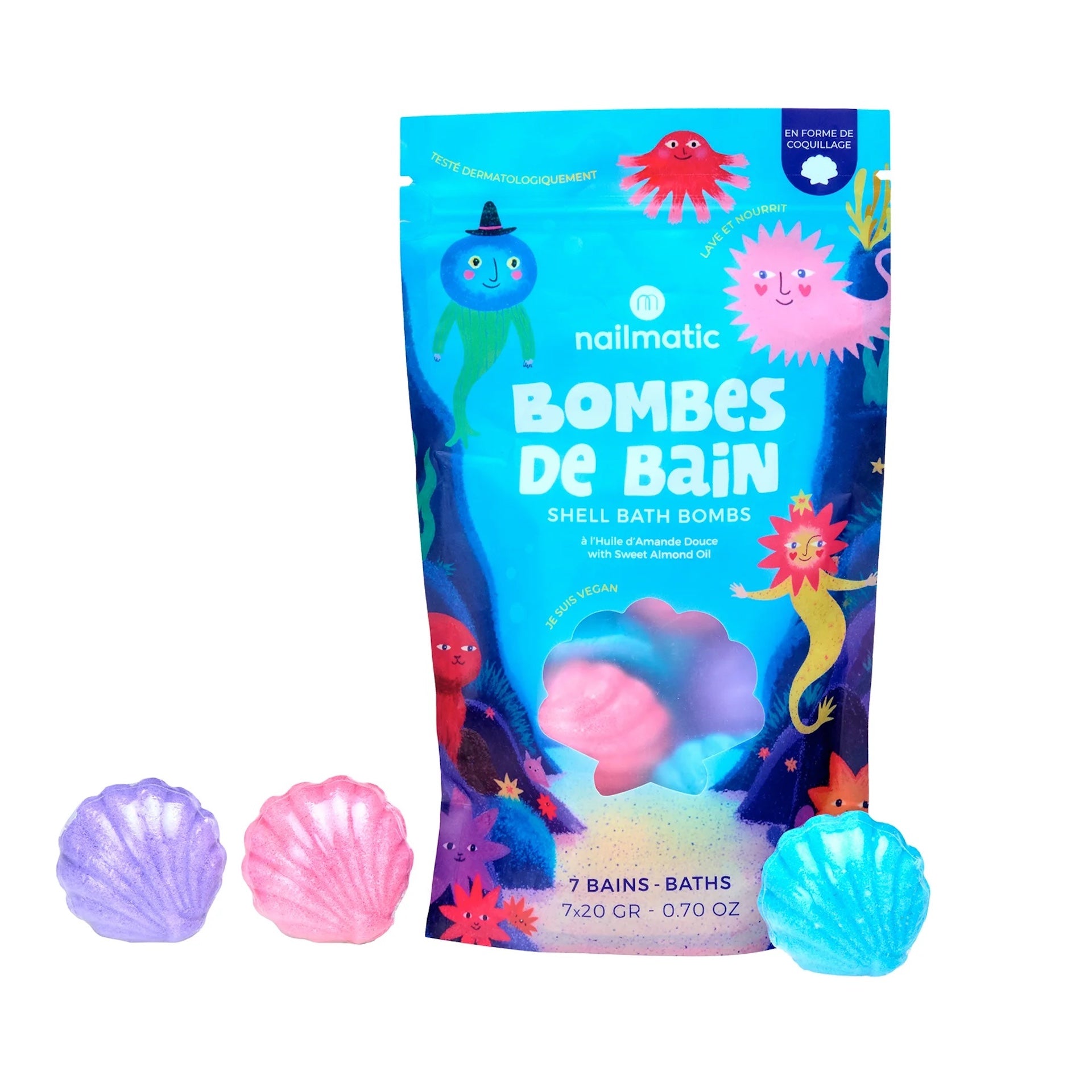 BATH BOMB SET OF  7 - SEA SHELLS