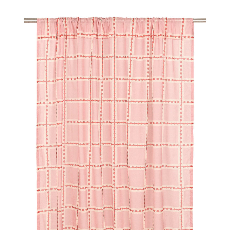 WENDY SHEER VOILE CURTAIN 140 x 280 CM - Red Pink Mosaic