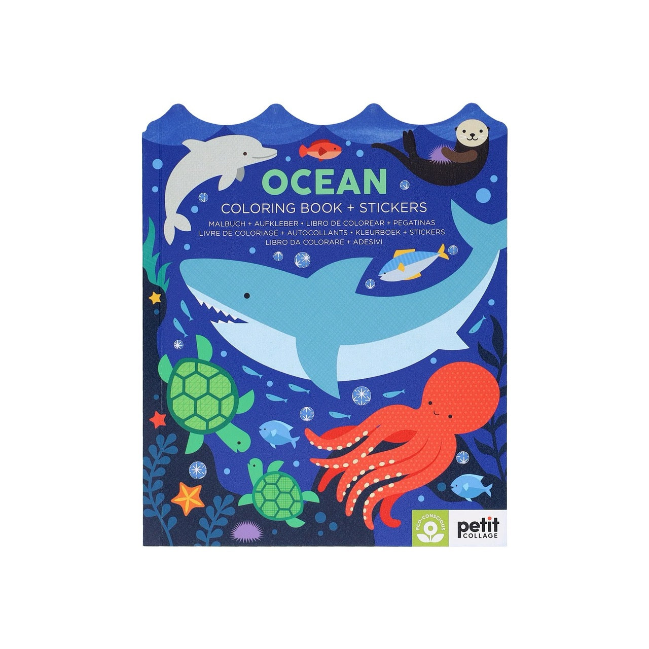OCEAN COLOURING BOOK + STICKERS