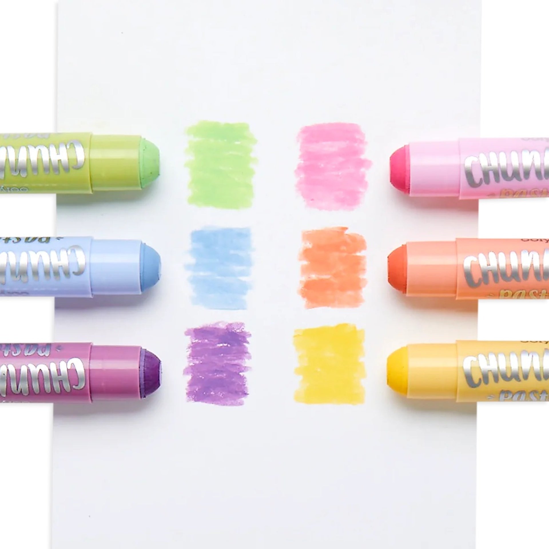 CHUNKIES PAINT STICKS - 6 COLOURS PASTEL (3 YEARS+)