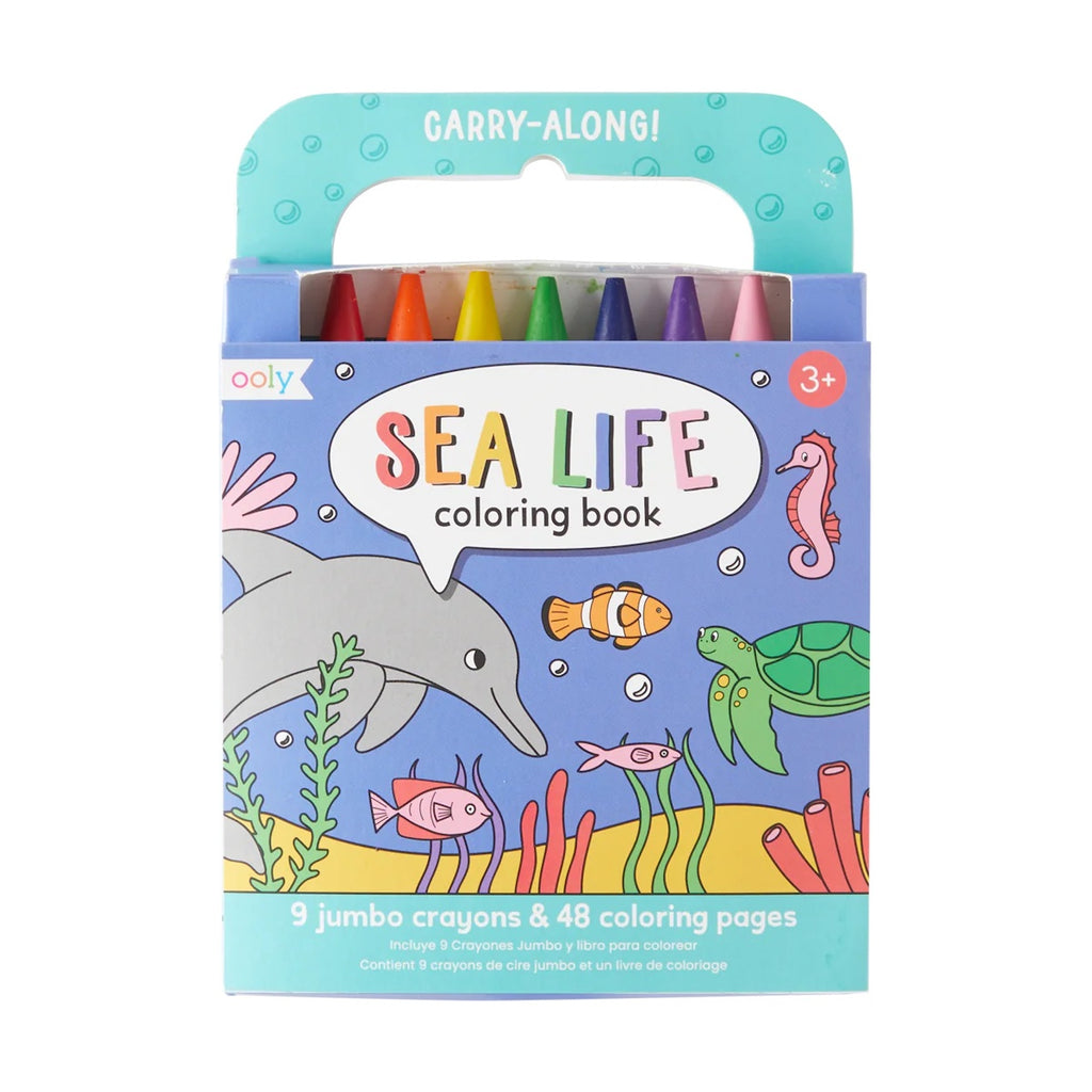 CRAYON & COLOURING BOOK KIT - SEA LIFE (3 YEARS+)