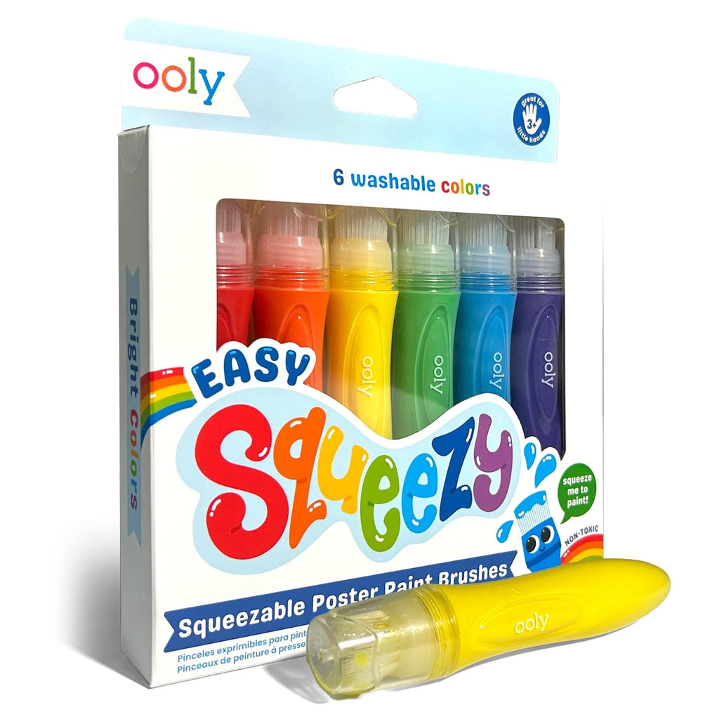 EASY SQUEEZABLE PAINT BRUSHES - SET OF 6 (3 YEARS+)