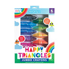 OOLY HAPPY TRIANGLES JUMBO CRAYONS - SET OF 12 (3 YEARS+)