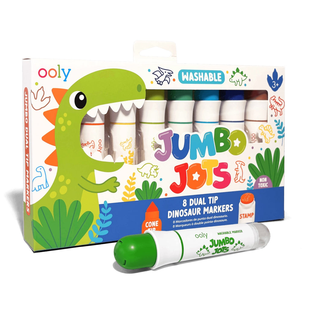 JUMBO JOTS - DUAL TIP CONE & STAMP MARKERS - DINO