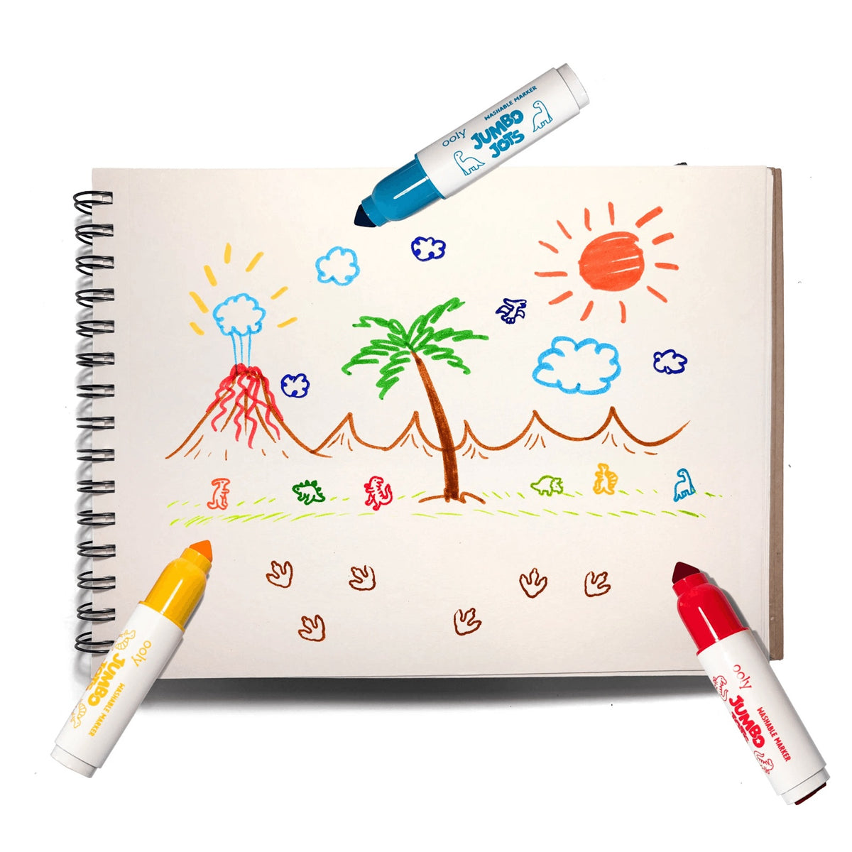 JUMBO JOTS - DUAL TIP CONE & STAMP MARKERS - DINO