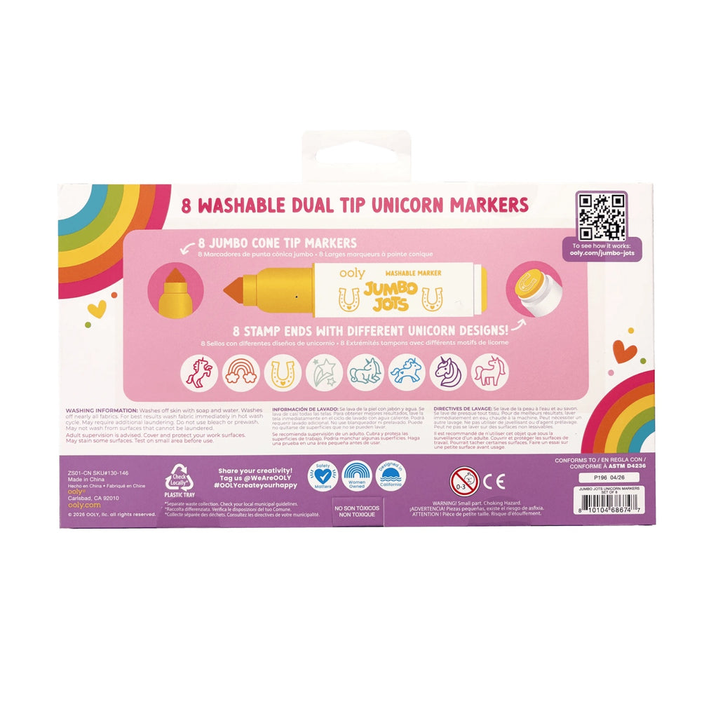 JUMBO JOTS - DUAL TIP CONE & STAMP MARKERS - UNICORN