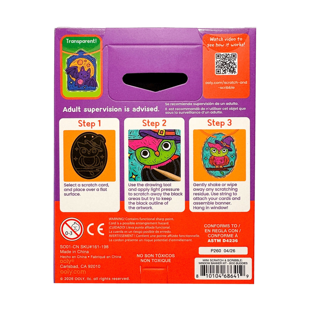 MINI SCRATCH & SCRIBBLE - WINDOW BANNER KIT - BOO BUDDIES