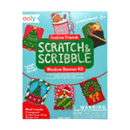 MINI SCRATCH & SCRIBBLE - WINDOW BANNER KIT - FESTIVE FRIENDS
