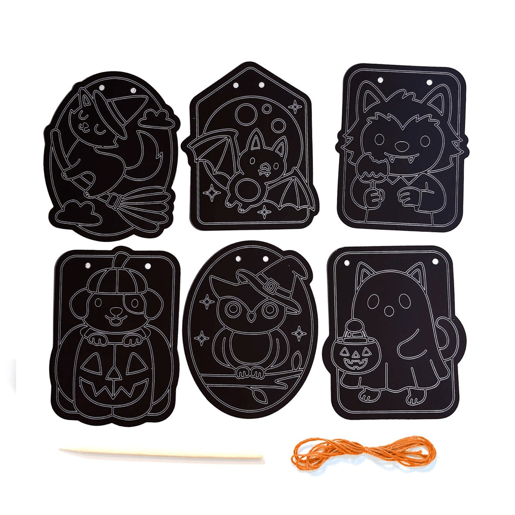 MINI SCRATCH & SCRIBBLE - WINDOW BANNER KIT - BOO BUDDIES