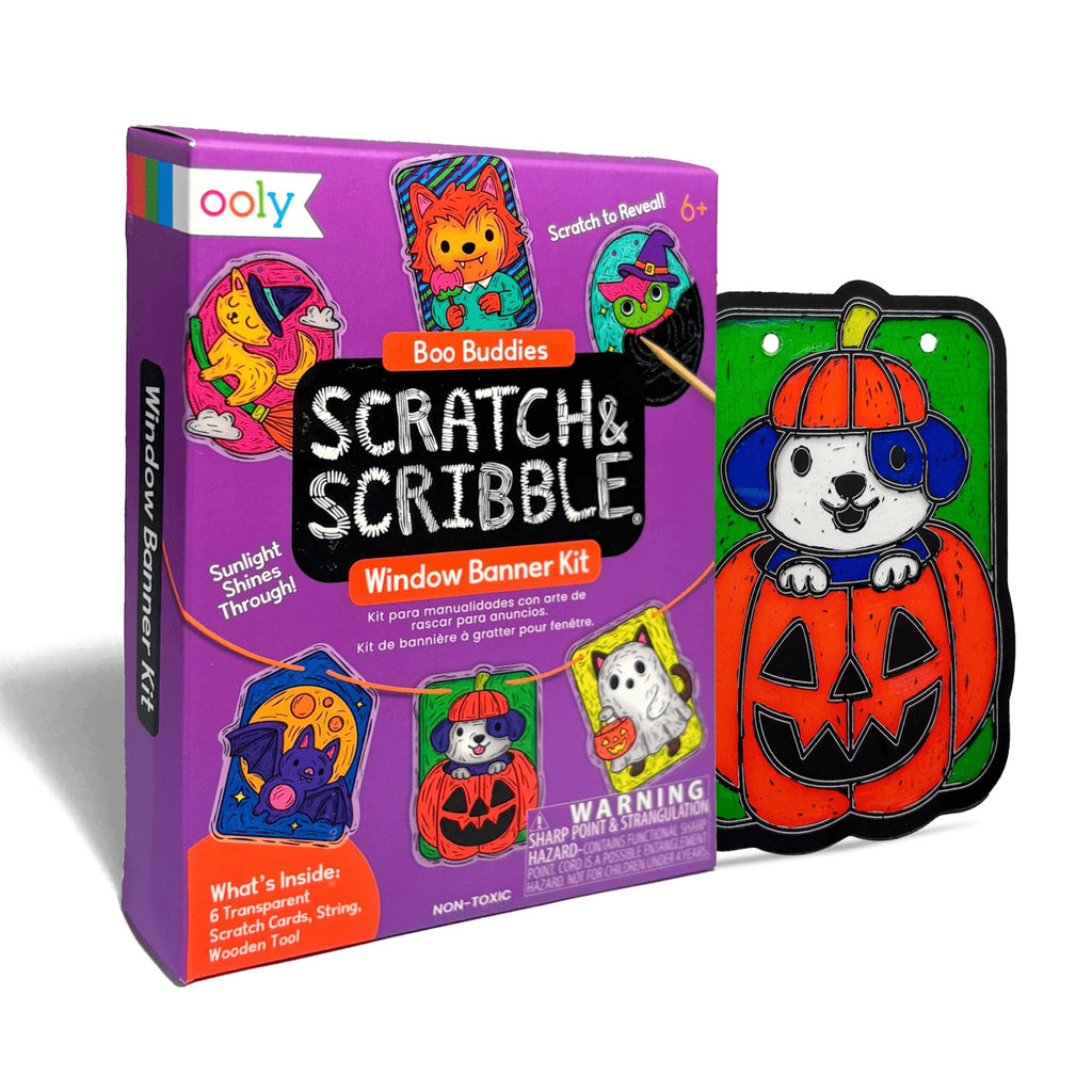 MINI SCRATCH & SCRIBBLE - WINDOW BANNER KIT - BOO BUDDIES
