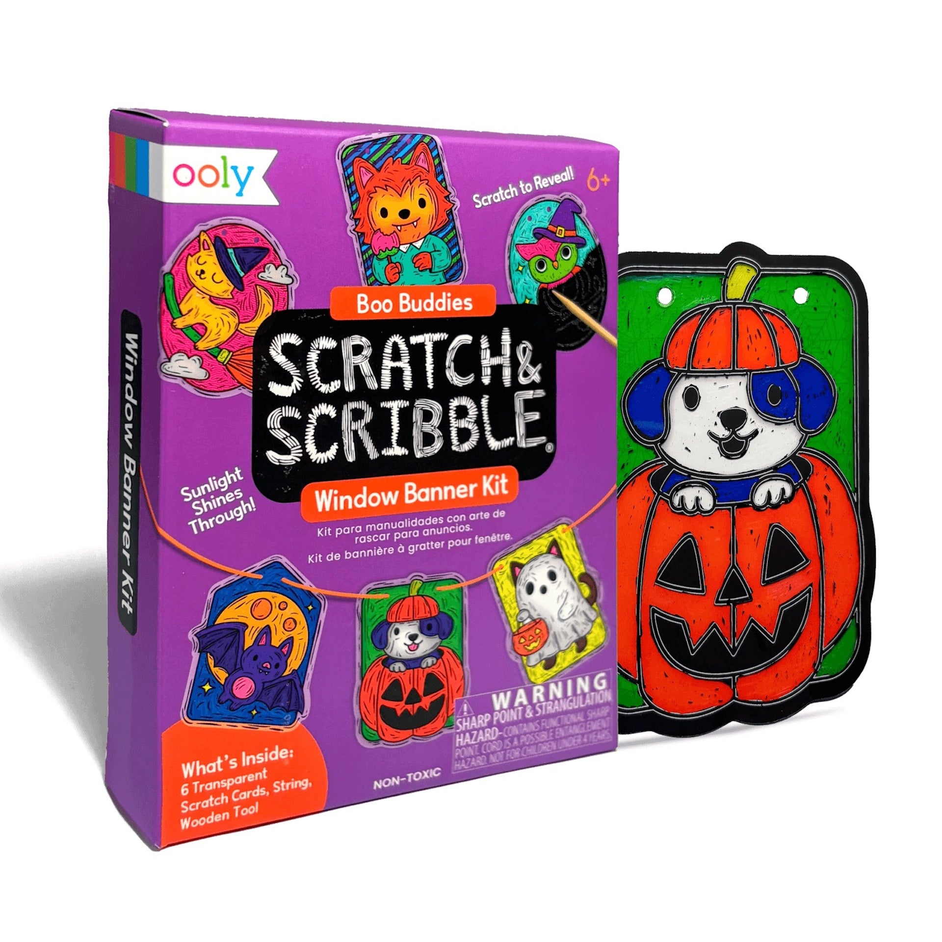 MINI SCRATCH & SCRIBBLE - WINDOW BANNER KIT - BOO BUDDIES