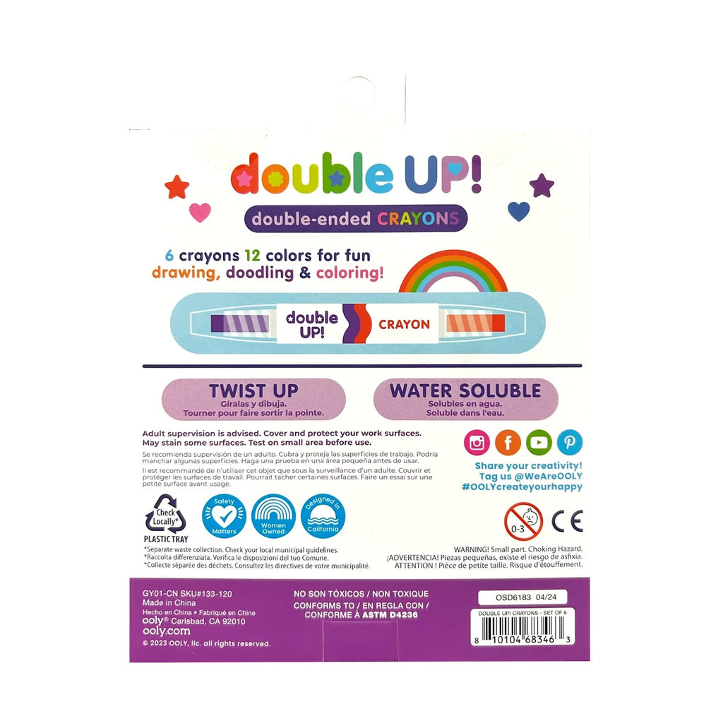 OOLY 6 DOUBLE-ENDED TWIST UP CRAYONS (3 YEARS+)