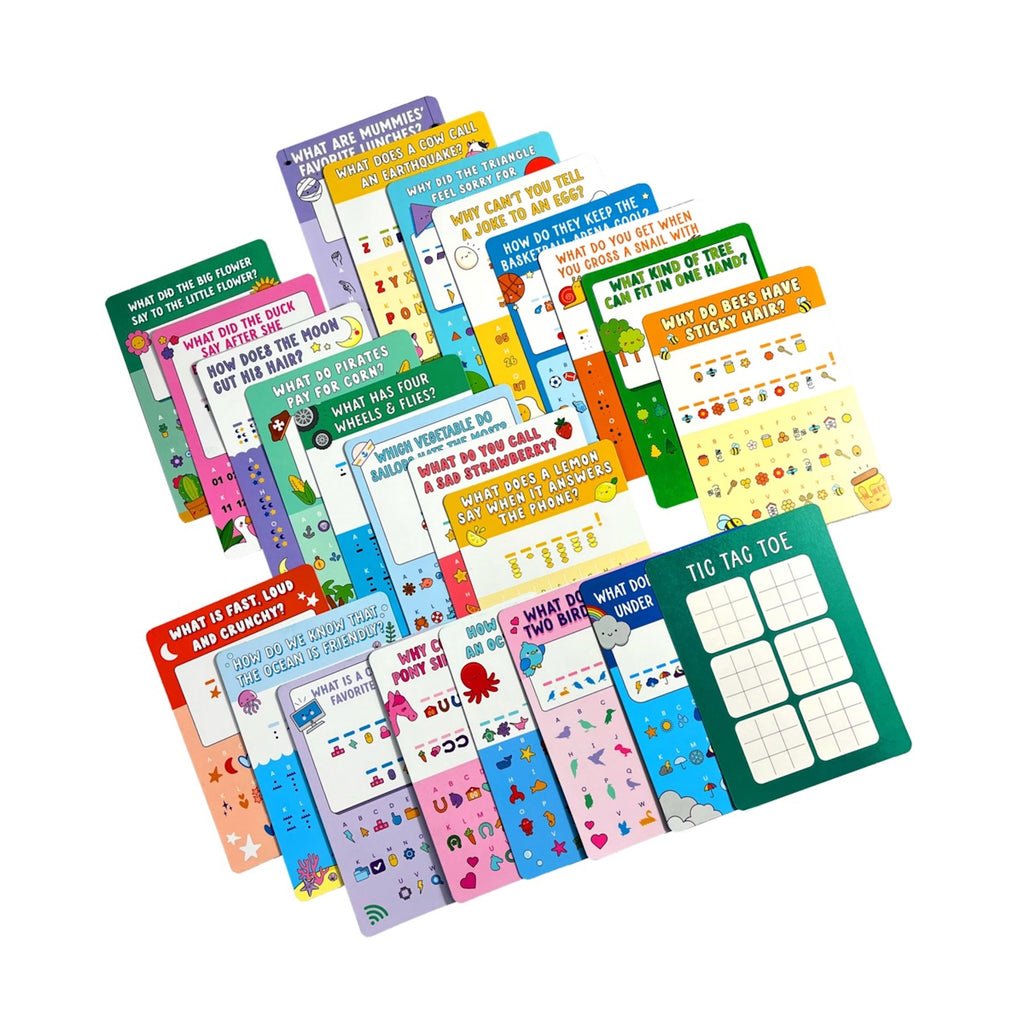 PACK OF 24 ACTIVITY CARDS - JOKE DECODER (6 YEARS+)