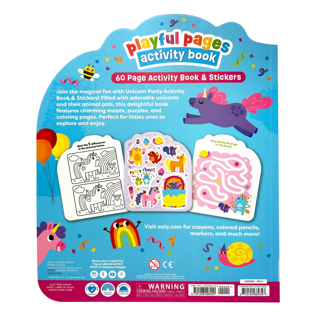 PLAYFUL PAGES ACTIVITY BOOK + STICKERS - UNICORN PARTY (4 YEARS+)