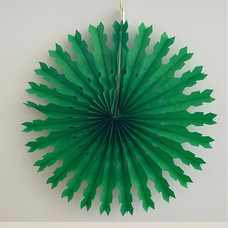 PAPER FAN DECORATION (30CM) - Green