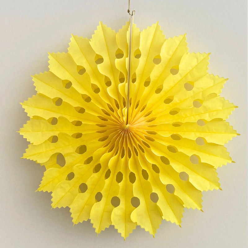 PAPER FAN DECORATION (30CM) - Pale Yellow