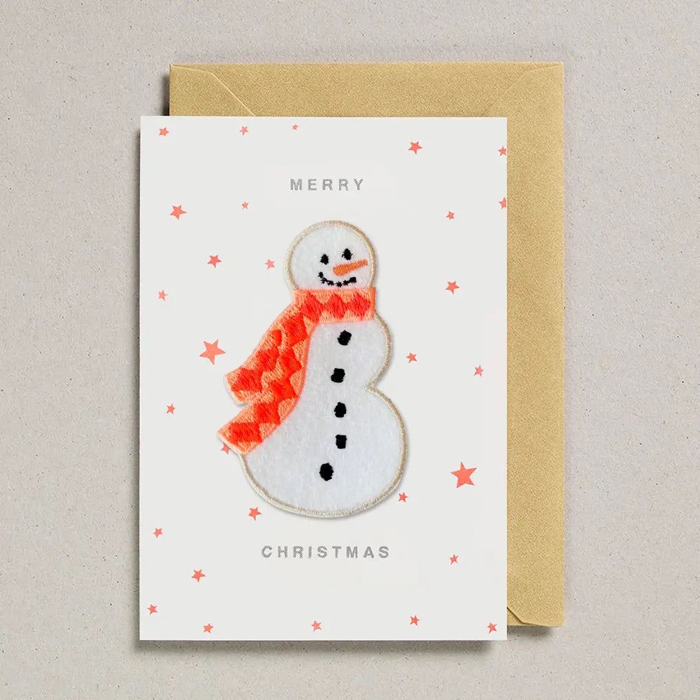 SNOWMAN - FELT IRON ON PATCH CARD