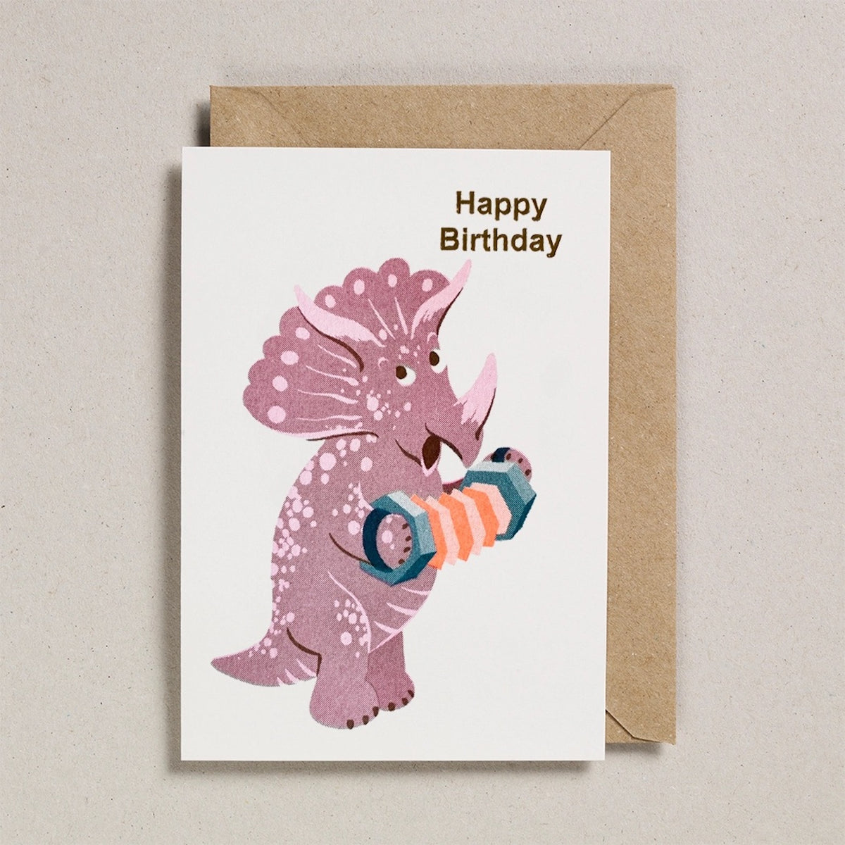 TRICERATOP DINO HAPPY BIRTHDAY CARD