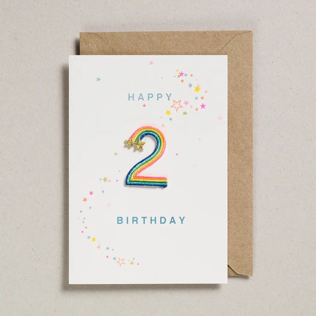RAINBOW PATCH NUMBER BIRTHDAY CARD