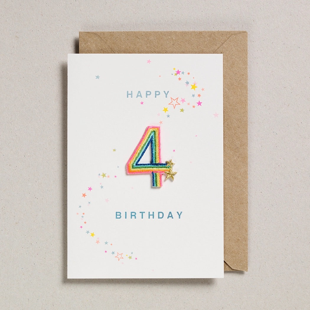 RAINBOW PATCH NUMBER BIRTHDAY CARD