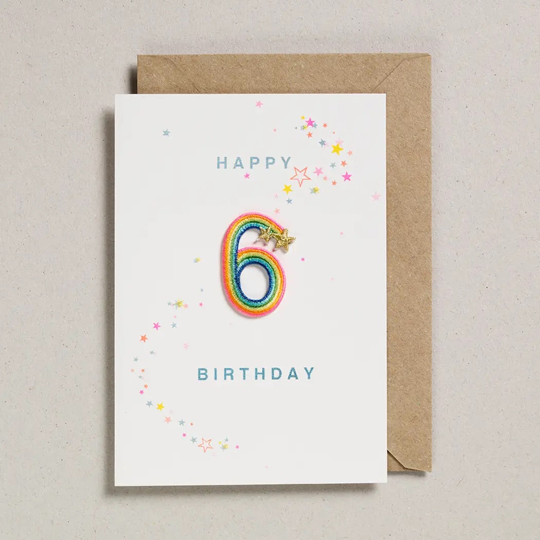 RAINBOW PATCH NUMBER BIRTHDAY CARD