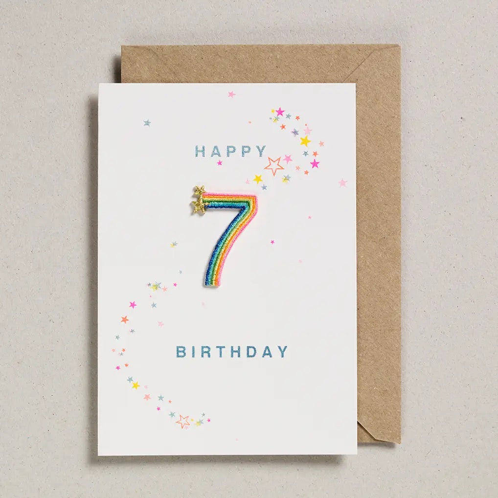 RAINBOW PATCH NUMBER BIRTHDAY CARD
