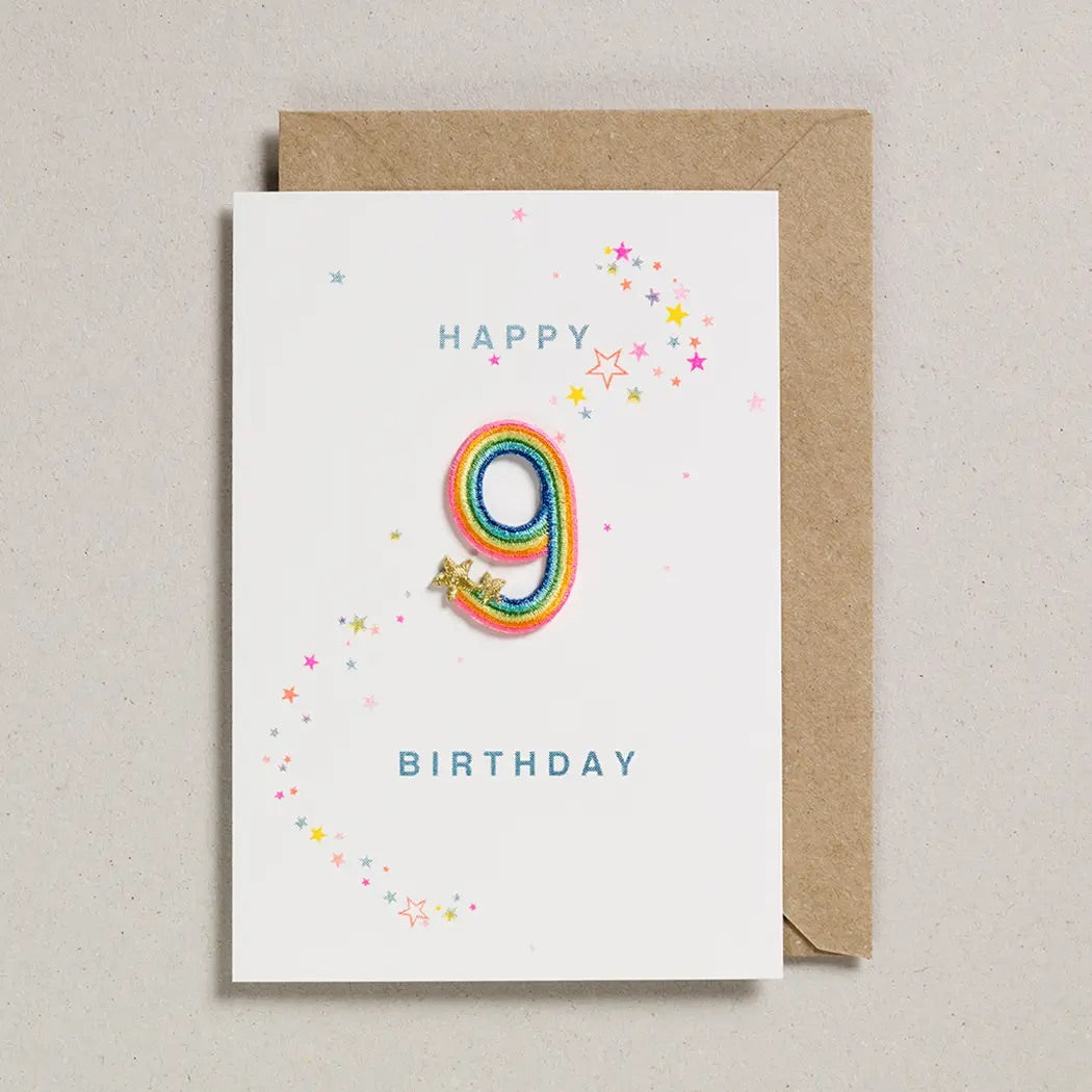 RAINBOW PATCH NUMBER BIRTHDAY CARD